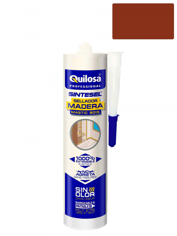 Герметик акрил-силиконовый для дерева Quilosa Madera Sintesel вишня 280 мл.
