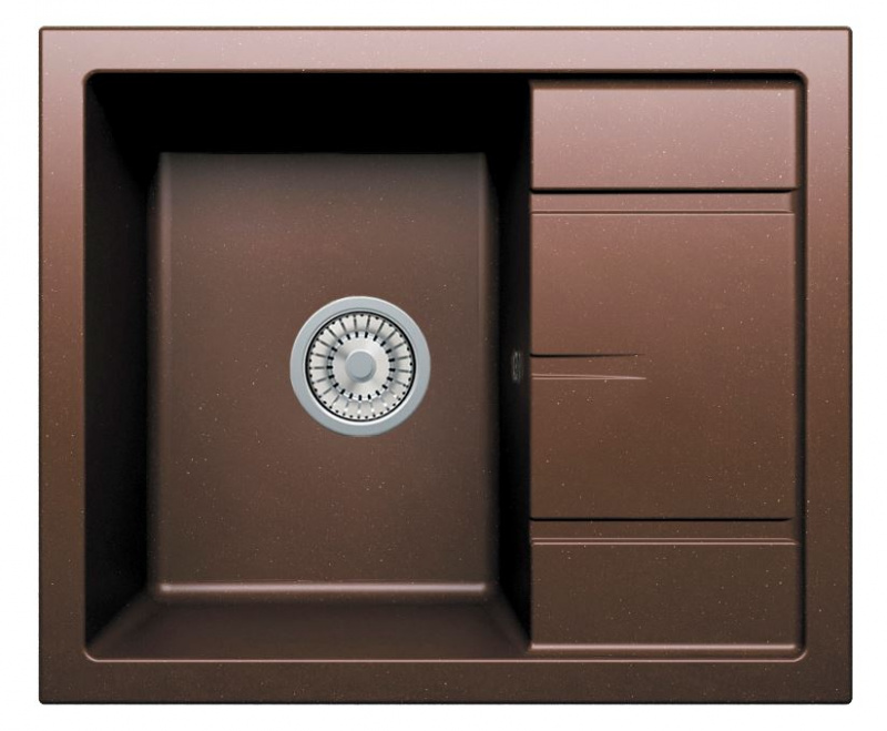 Мойкa из искусственного камня Tolero R-107 №817 коричневый, прямоугольная 60х50 см.