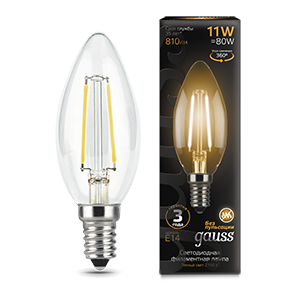 Лампа F-LED B35 11W 2700K E14 Gauss