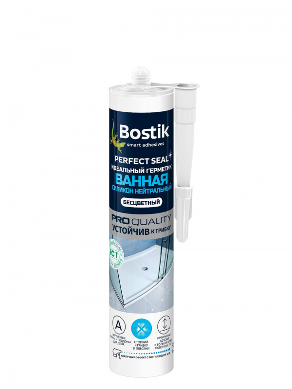 Герметик силиконовый для ванной Bostik Perfect Seal Нейтральный прозрачный 280 мл