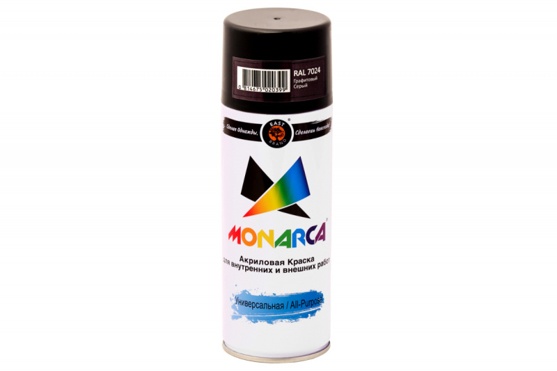 Краска универсальная аэрозольная акриловая Eastbrand Monarca RAL 7024 серый графит 520 мл.