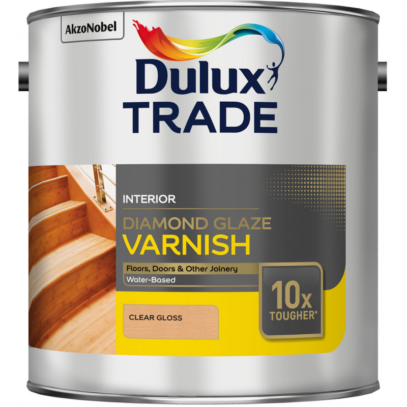 Лак паркетный на водной основе Dulux Diamond Glaze глянцевый 2,5 л.