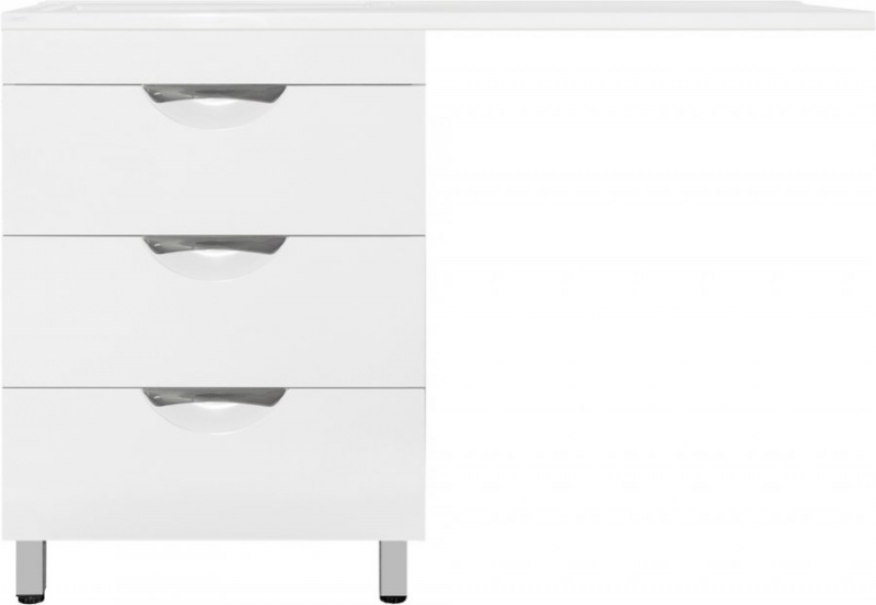 Тумба под умывальник для ванной комнаты Жасмин 60 ЛС-00000644 напольная белая 3 ящика