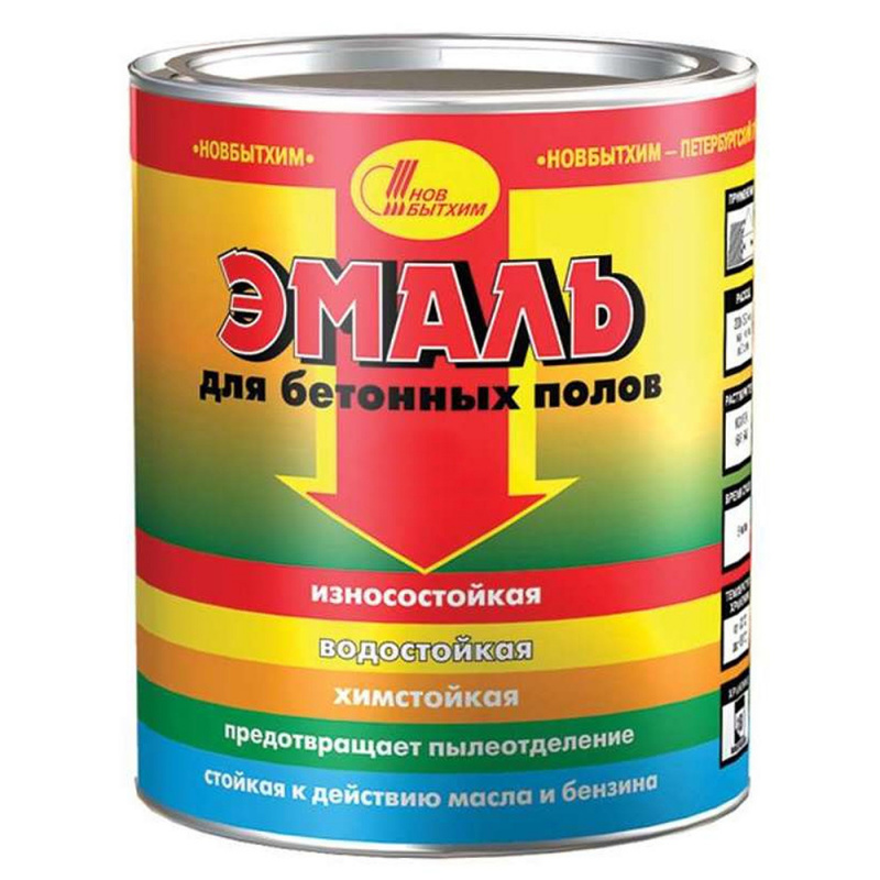 Эмаль для бетонных полов полимерная Новбытхим темно-красная 3 л.