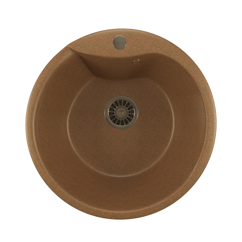 Мойкa из искусственного камня Микслайн ML-GM12 (307) 525081 терракот, круглая 48 см.