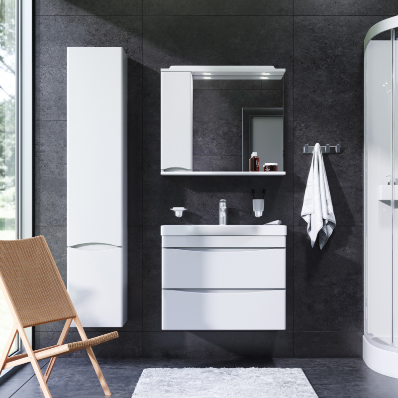 Мебель для ванной комнаты AM.PM Like 80 подвесная, белая, с двумя ящиками