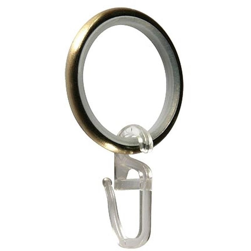 Кольцо 16мм круглое металл с пласт. вставкой Античное золото 1уп=10шт