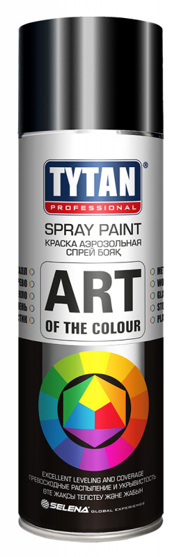 Краска универсальная аэрозольная акриловая Tytan Professional Art of the colour глянцевая RAL 9005 черная 400 мл.