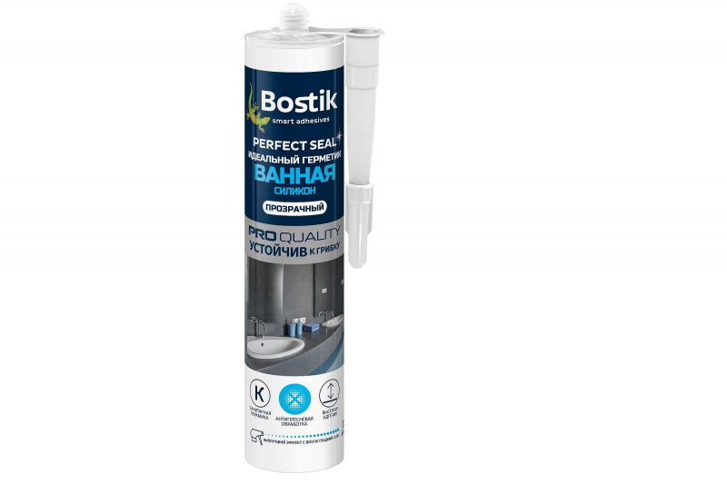 Герметик силиконовый для ванной Bostik Perfect Seal прозрачный 280 мл.