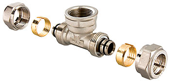 Тройник обжимной 20 х 1/2" ВР Valtec