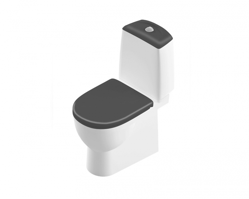 Унитаз напольный Sanita Luxe Best BSTSLCC06100522, белый/чёрный, с микролифтом, быстросъём