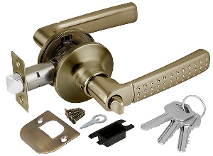 Ручка защелка 6026 AB-E (бронза) кл/фик.