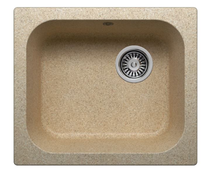 Мойкa из искусственного камня Polygran F-17 №302 (Песоч) песочная, прямоугольная, 50х43 см.