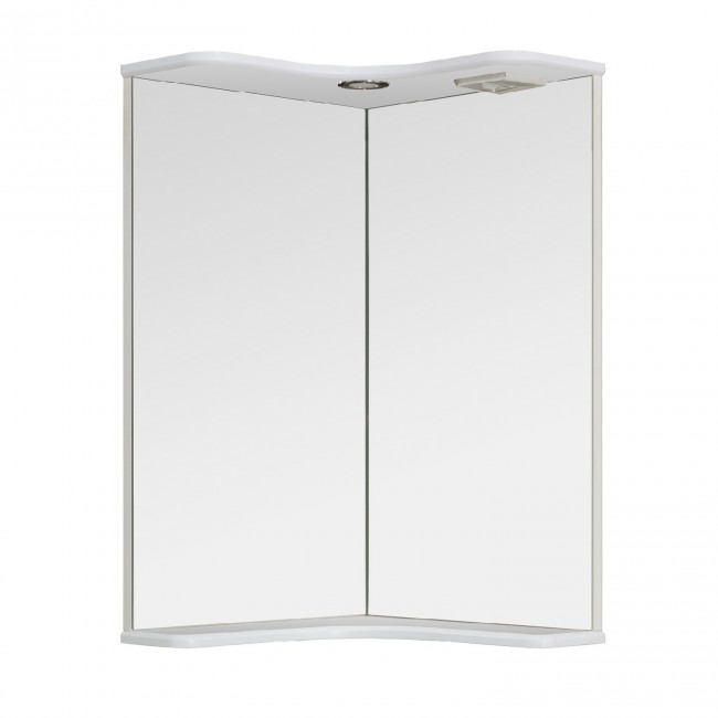 Зеркало для ванной комнаты угловое Runo Классик 45 белое