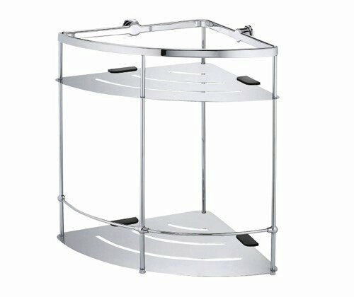 Полка настенная Wasserkraft K-522 угловая двойная, хром