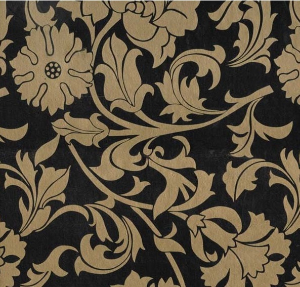 Самоклеющаяся пленка DELUX золотой узор на черном 3865 45х8м