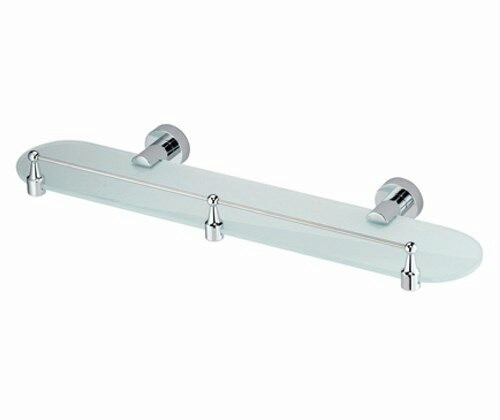 Полка настенная Wasserkraft Donau K-9444 с бортиком, хром, матовое стекло