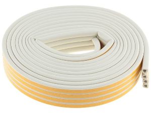 Уплотнитель резиновый самоклеящийся профиль-D белый 16 м.