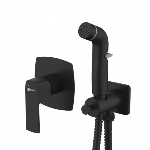 Гигиенический душ Lemark Ursus LM7219BL с встраиваемым смесителем, чёрный