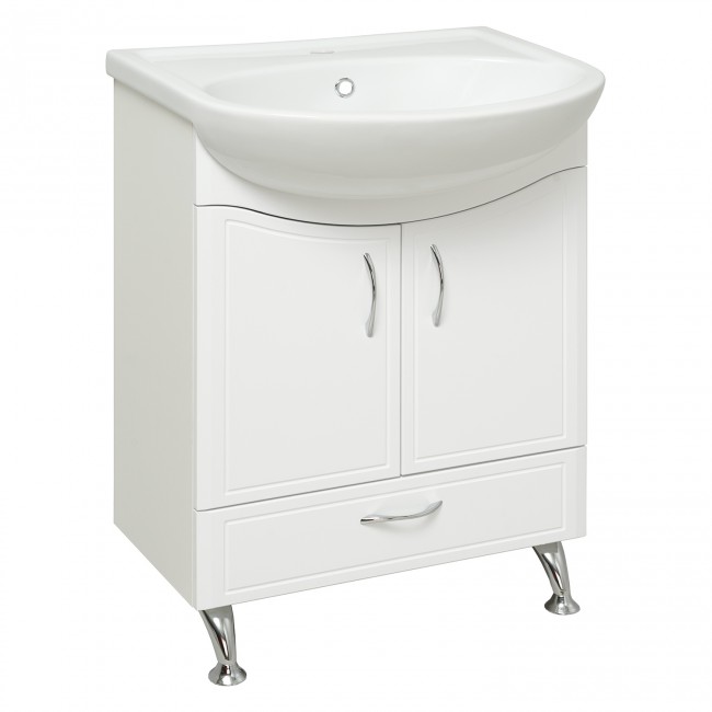 Тумба под умывальник для ванной комнаты Runo Севилья 60 напольная белая