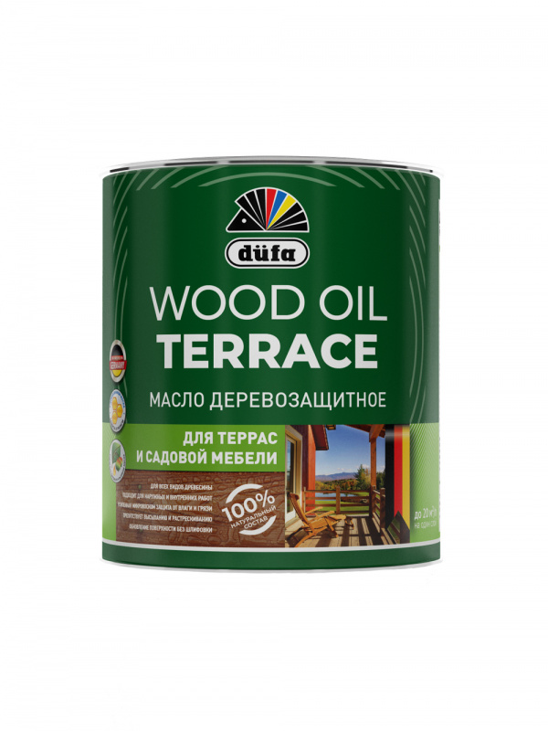 Масло деревозащитное для террас и садовой мебели Dufa Wood Oil Terrace бесцветный 1,9л