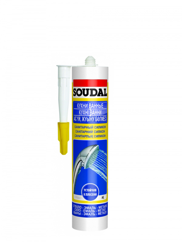 Герметик силиконовый санитарный Soudal бесцветный 280 мл.