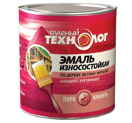 Эмаль универсальная алкидно-уретановая износостойкая Главный Технолог зеленая 0,75 л.