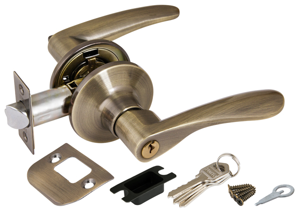 Ручка защелка 6020 AB-E (бронза) кл/фик.