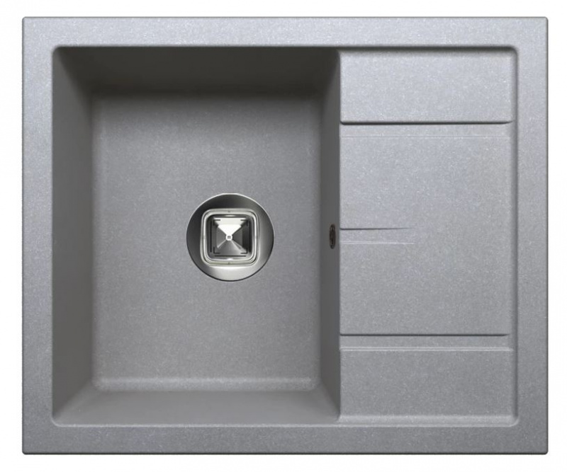 Мойкa из искусственного камня Tolero R-107 №701 серый, прямоугольная 60х50 см.