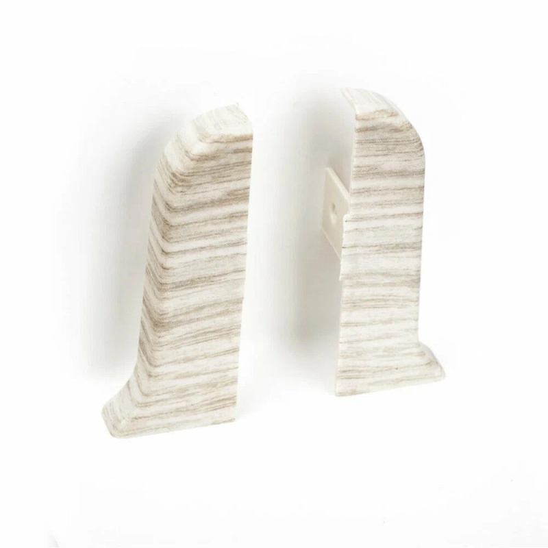 Заглушка ПВХ для напольного плинтуса Рико Лео 112 Ясень серый