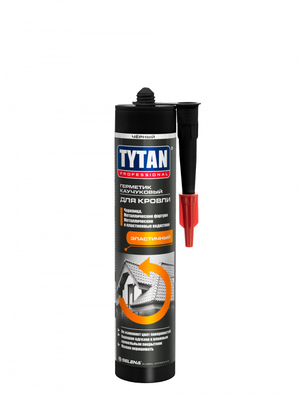 Герметик каучуковый кровельный Tytan Professional черный 310 мл.