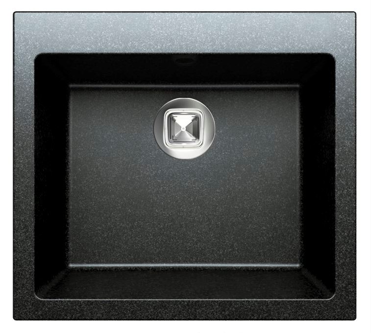 Мойкa из искусственного камня Tolero R-111 №911 черная, прямоугольная 55,5х50 см.