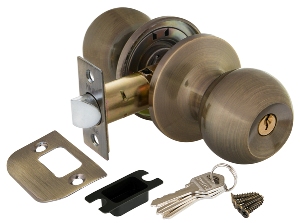 Ручка защелка 6072 AB-E (бронза) кл./фик.