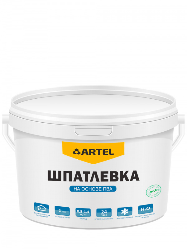 Шпатлевка для внутренних работ на основе ПВА Artel SE-02 3 кг.