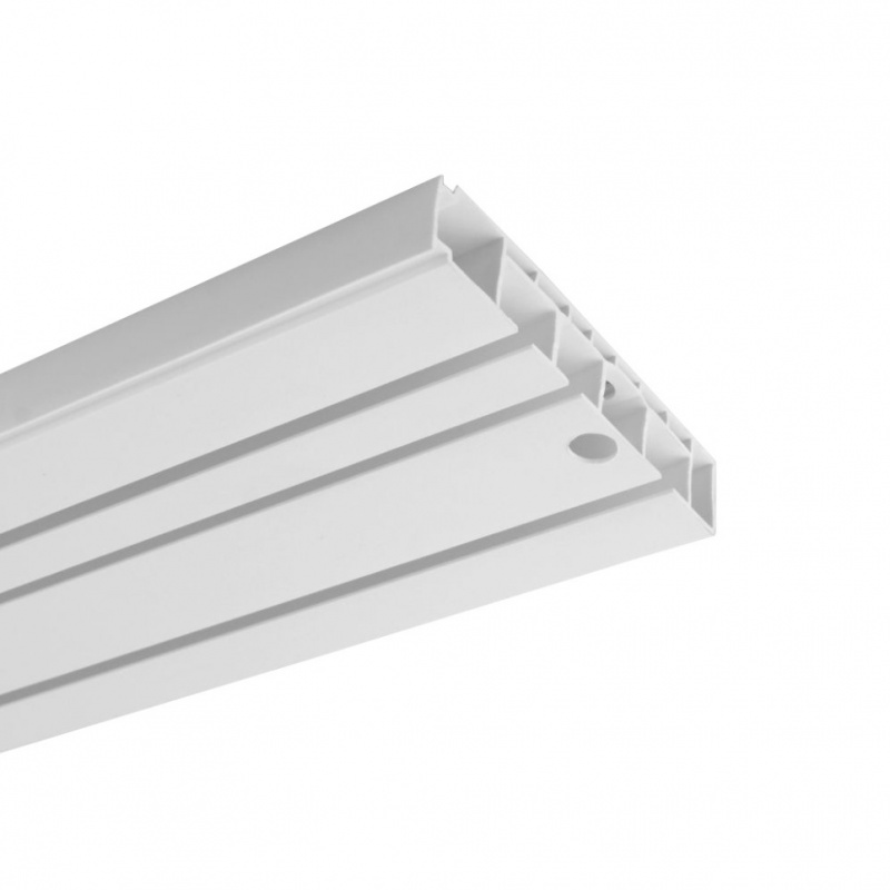 Карниз-шина Эконом МАГЕЛЛАН 3-х рядная прямая потолочн. пластик. белая 3,4м