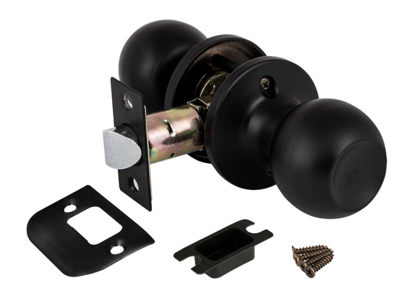 Ручка защелка 672 BL-B (черный) фик.