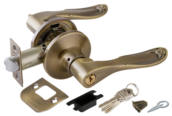 Ручка защелка 6030 AB-E (бронза) кл/фик.