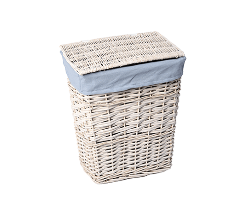Корзина для белья Wasserkraft Lippe WB-450-M (43х30х50) плетеная с крышкой, белая