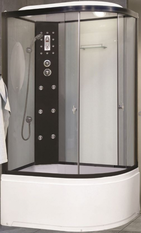 Душевая кабина Niagara Ultra NG- 1910-01L, 120х80х220, левая, чёрно-белая, тонированная, чёрный профиль